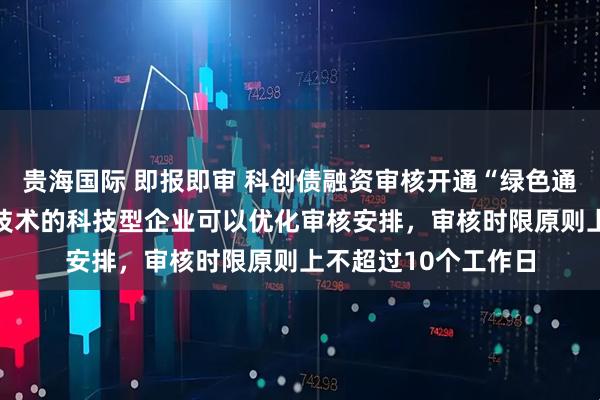 贵海国际 即报即审 科创债融资审核开通“绿色通道” 突破关键核心技术的科技型企业可以优化审核安排，审核时限原则上不超过10个工作日