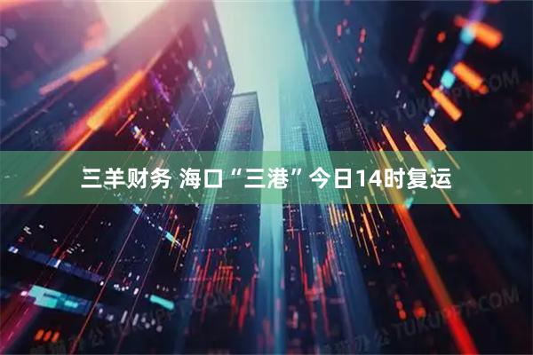 三羊财务 海口“三港”今日14时复运