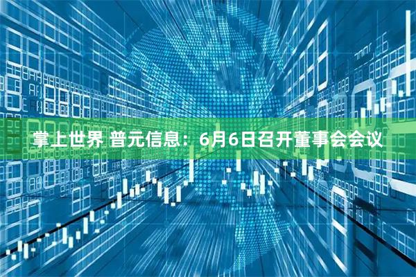 掌上世界 普元信息：6月6日召开董事会会议
